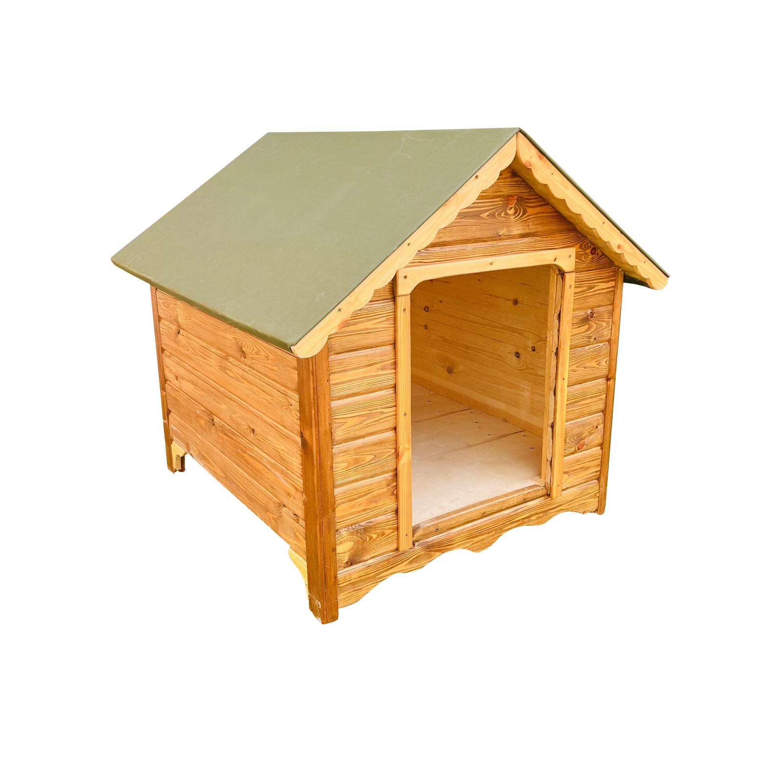 NICHE EN BOIS ROUGE POUR CHIEN LARGE : 82*72*90H