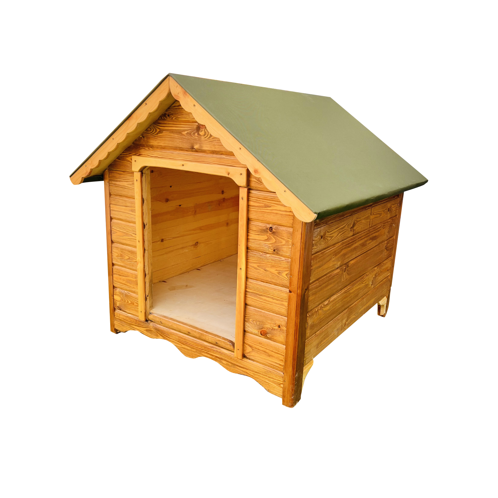 NICHE EN BOIS ROUGE POUR CHIEN LARGE : 82*72*90H