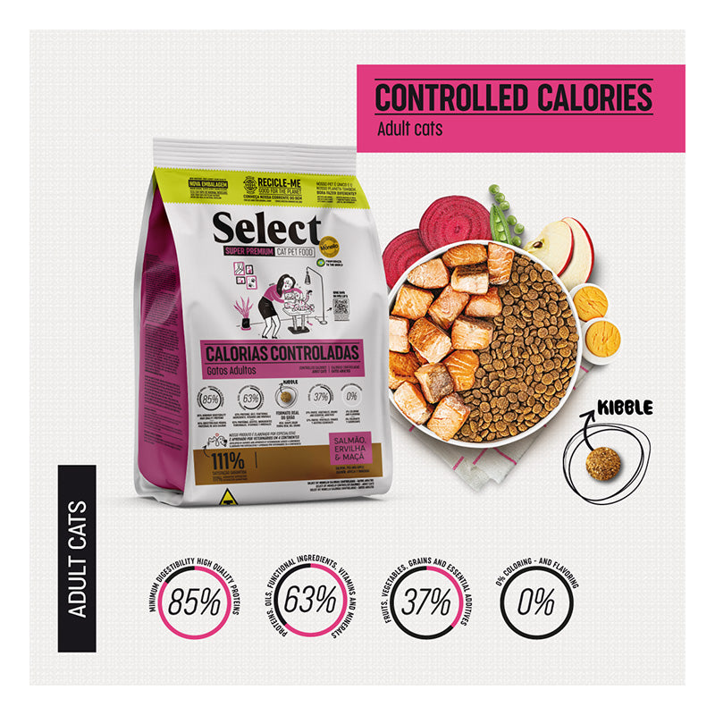 SELECT - CROQUETTE POUR CHAT CALORIES CONTROLEES AU SAUMON 1.5KG