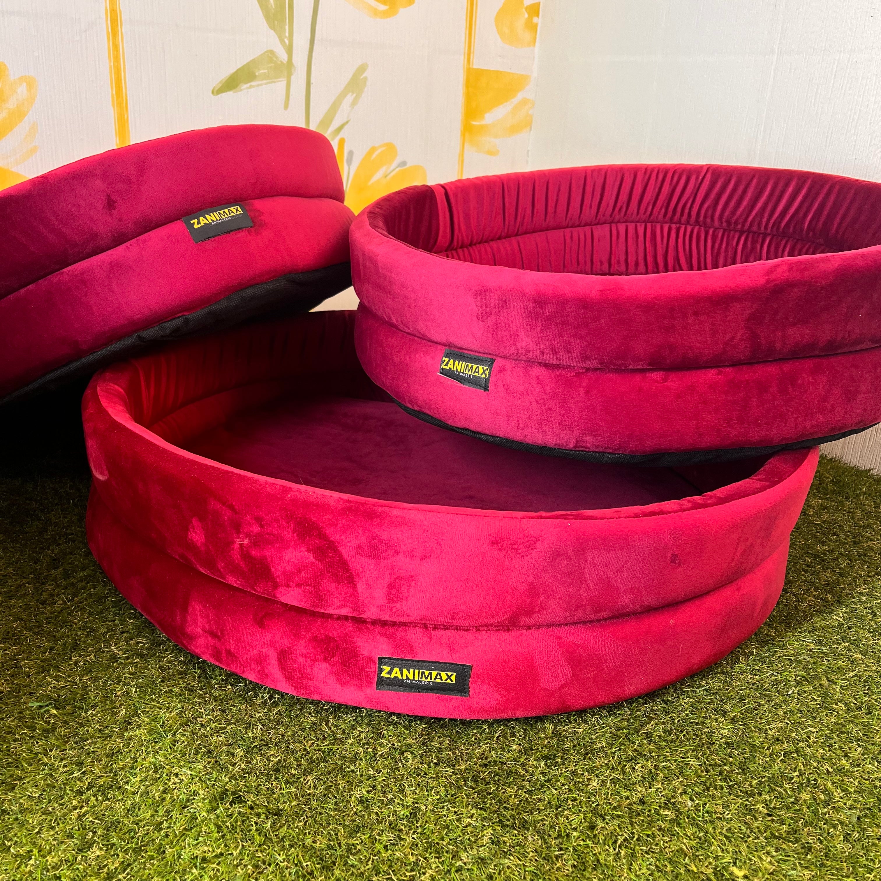PANIER ROND POUR CHAT ET CHIEN COULEUR ROUGE VIF