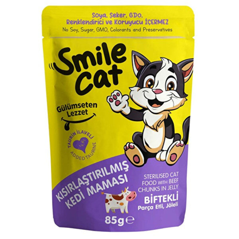 SMILE CAT - POCHON CHAT STERILISE GELEE 85GR
