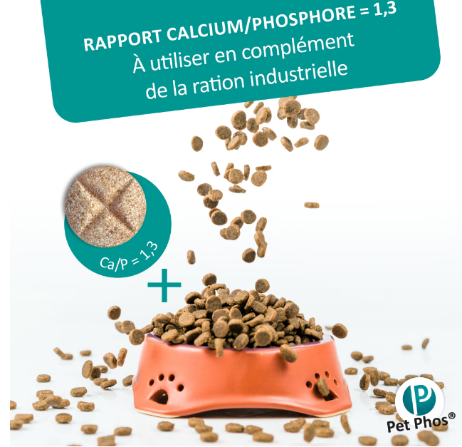 PETPHOS - CROISSANCE  Ca/P : 1,3 - 1000 COMPRIMÉS