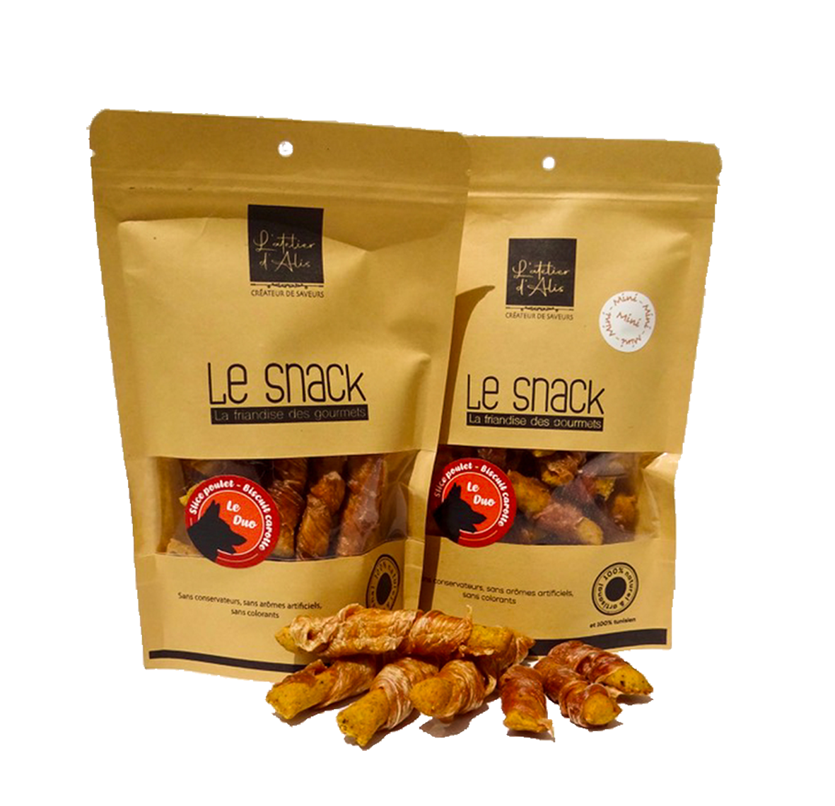 ATELIER D'ALIS - DUO : SLICE POULET & BISCUIT CAROTTE