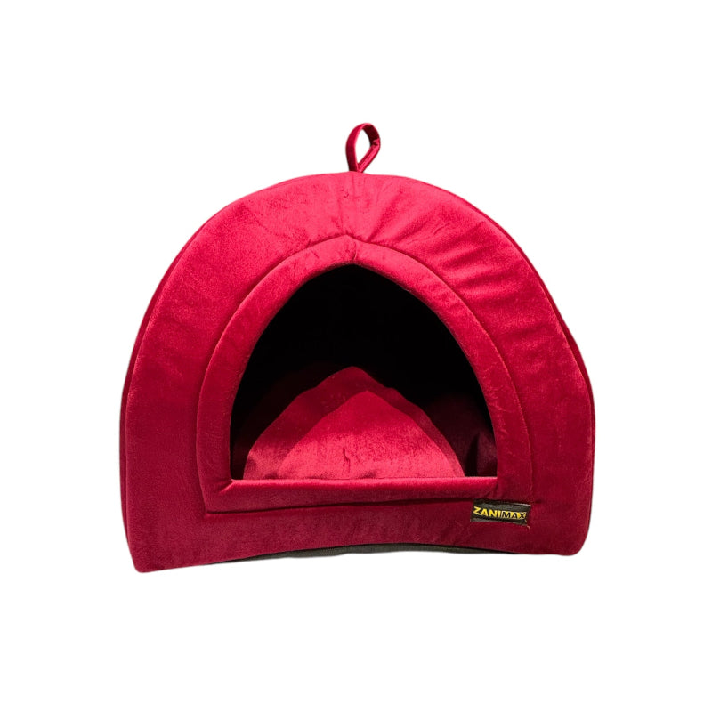 COUCHAGE PYRAMIDE POUR MINI CHIEN & CHAT EN ROUGE