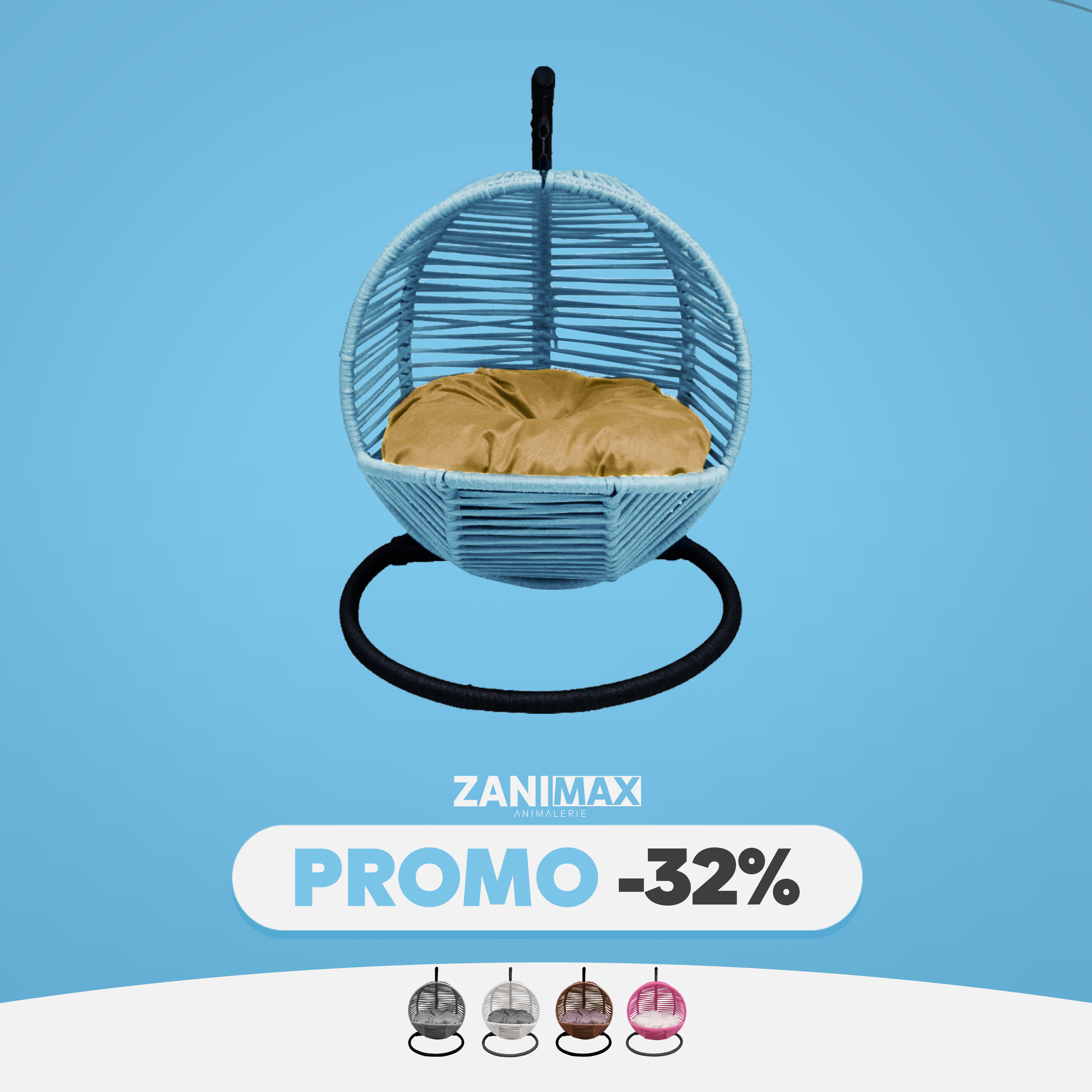 BALANÇOIRE POUR CHAT ET PETIT CHIEN BLEU