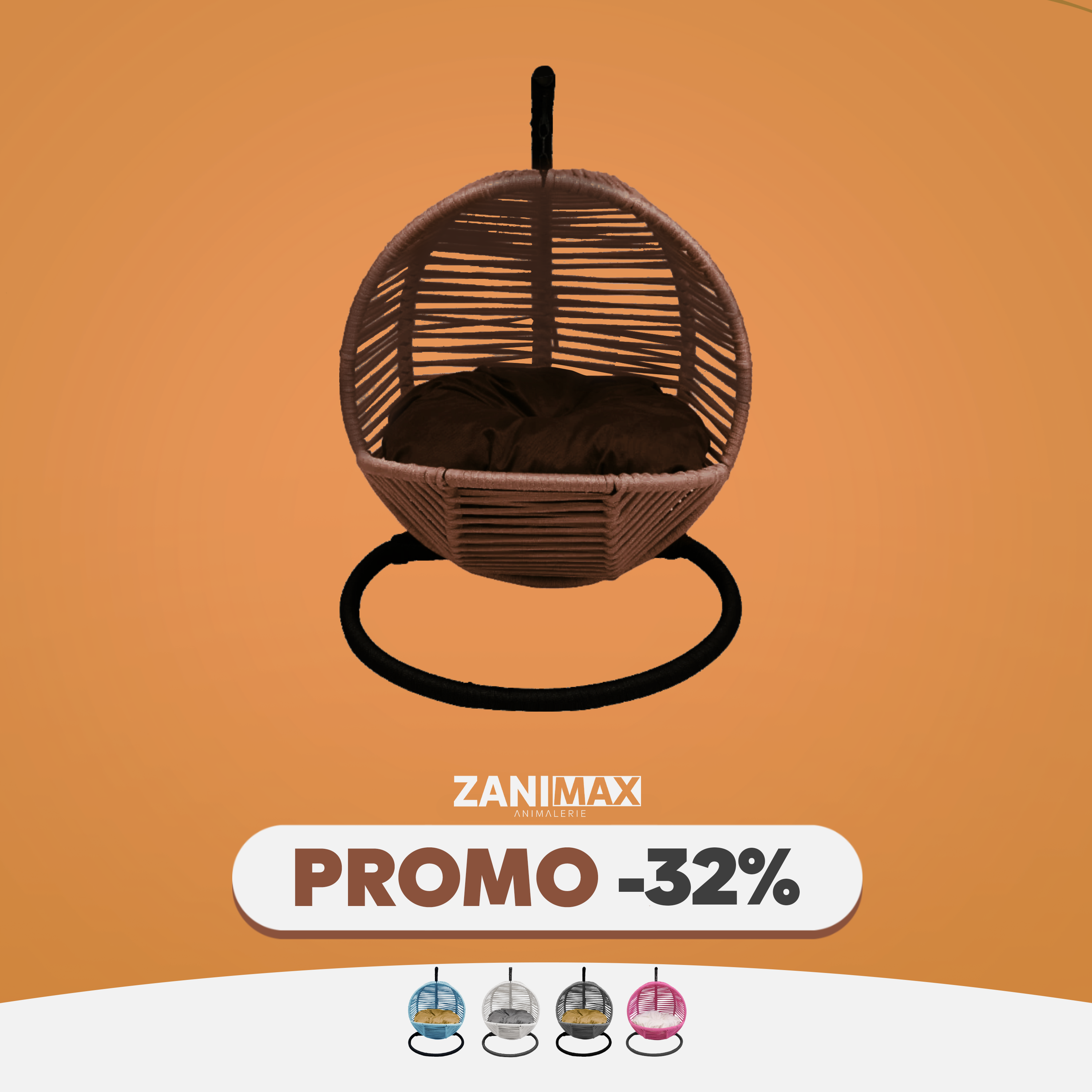 BALANÇOIRE POUR CHAT ET PETIT CHIEN MARRON