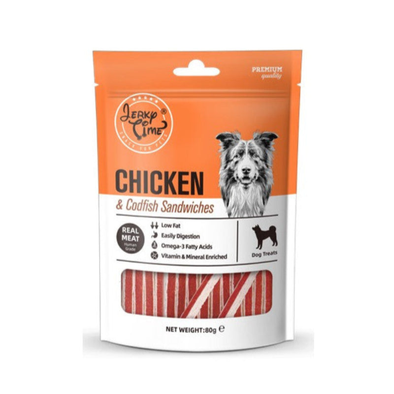 JERKY TIME - SANDWICHE AU POULET&CABILLAUD 80GR