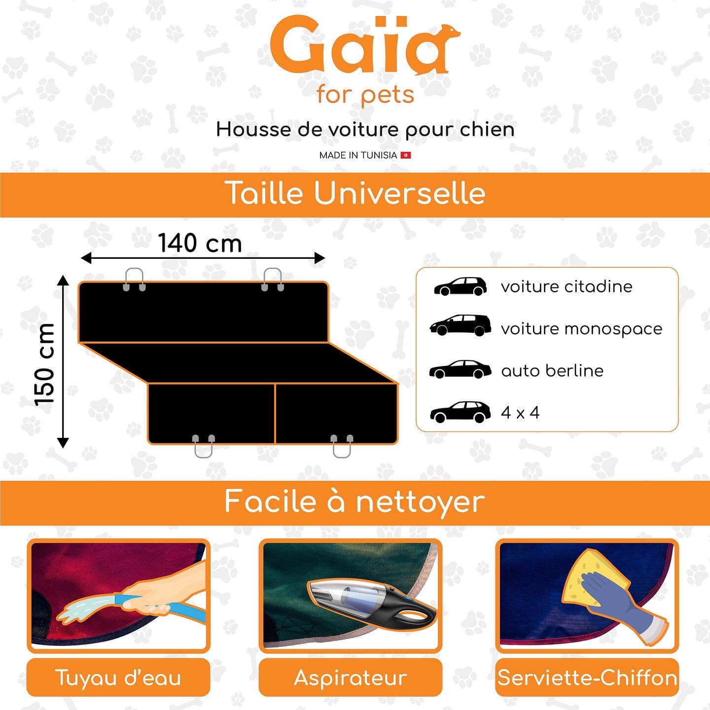 GAIA - HOUSSE DE VOITURE POUR CHIEN